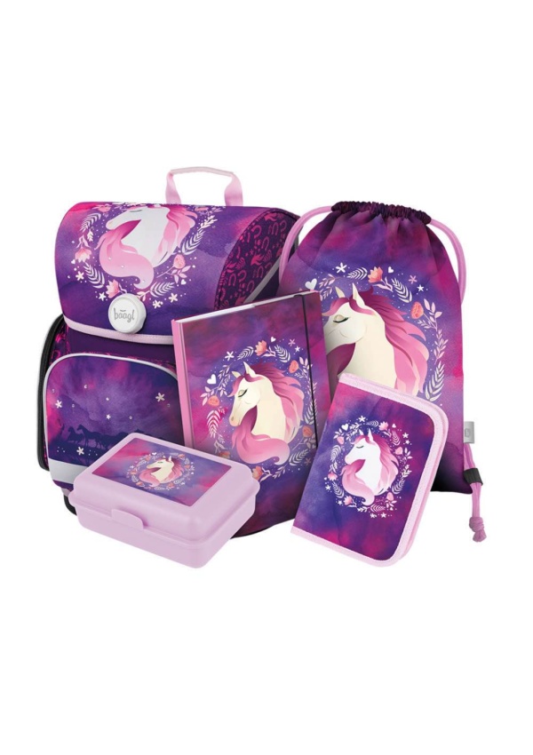 BAAGL SET 5 Ergo Kůň: aktovka, penál, sáček, desky, box