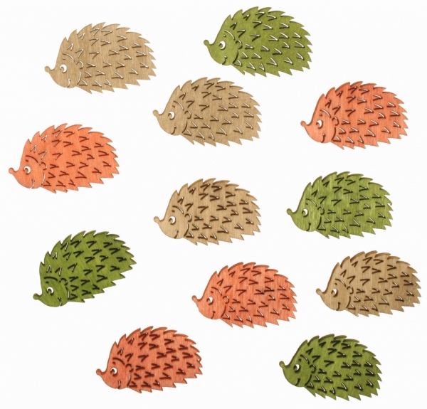 Dřevění ježci 4 cm, 12 ks