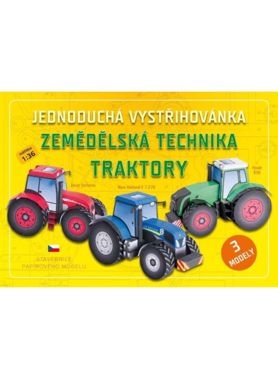 Zemědělská technika TRAKTORY - Jednoduchá vystřihovánka