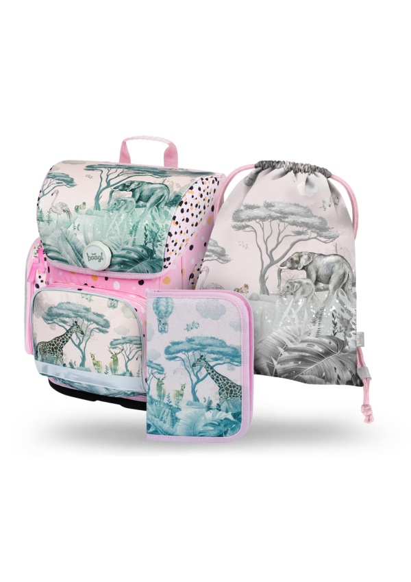 BAAGL SET 3 Ergo Safari: aktovka, penál, sáček