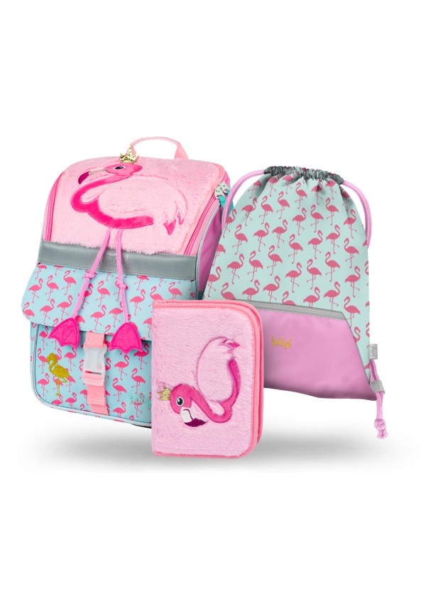 BAAGL SET 3 Zippy Plameňák: aktovka, penál, sáček