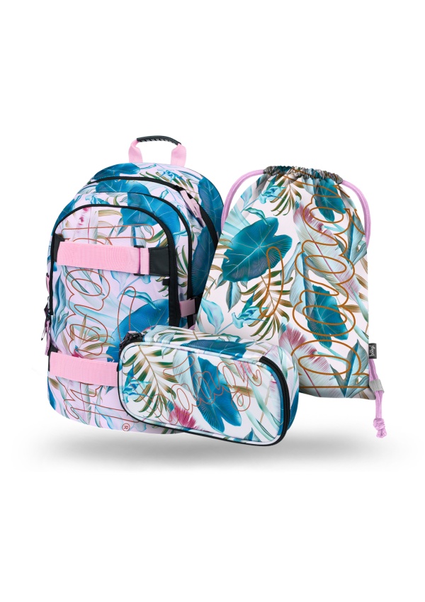 BAAGL SET 3 Skate Leafs: batoh, penál, sáček