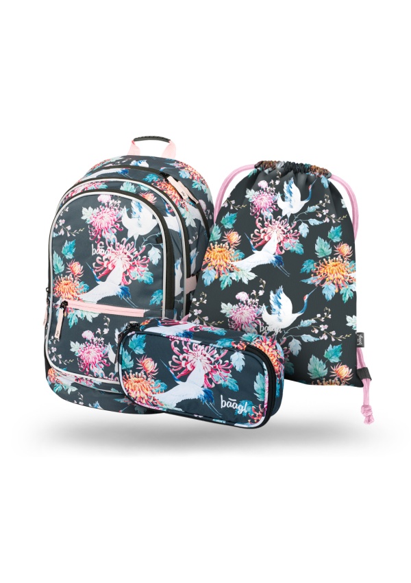 BAAGL SET 3 Core Birds: batoh, penál, sáček