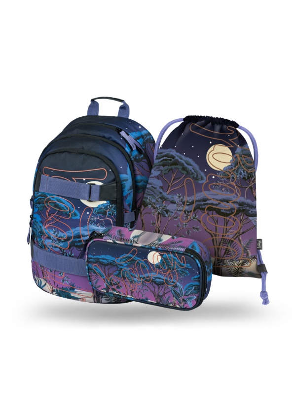 BAAGL SET 3 Skate Night: batoh, penál, sáček