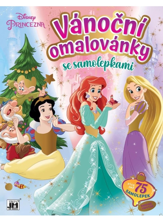 Princezny - Vánoční omalovánky se samolepkami