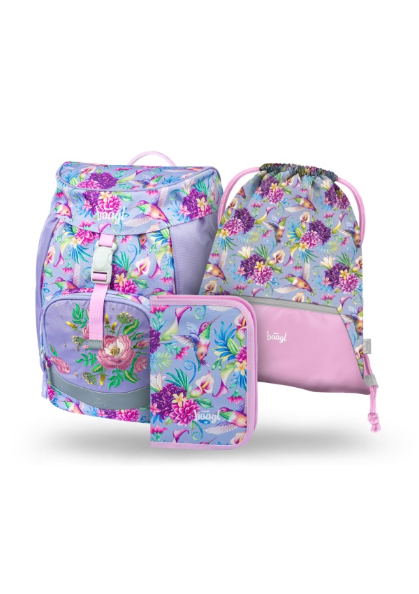 BAAGL SET 3 Airy Kolibřík: aktovka, penál, sáček