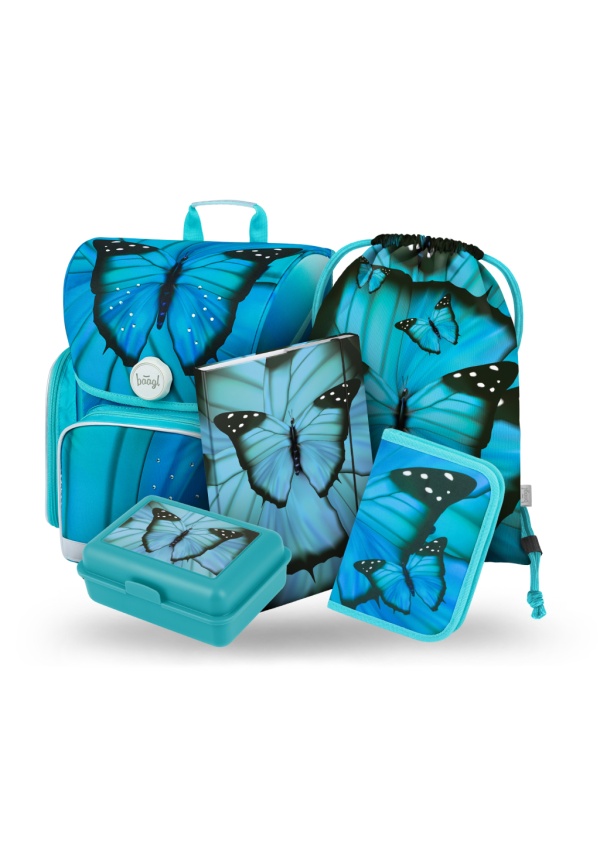 BAAGL SET 5 Ergo Butterfly: aktovka, penál, sáček, desky, box