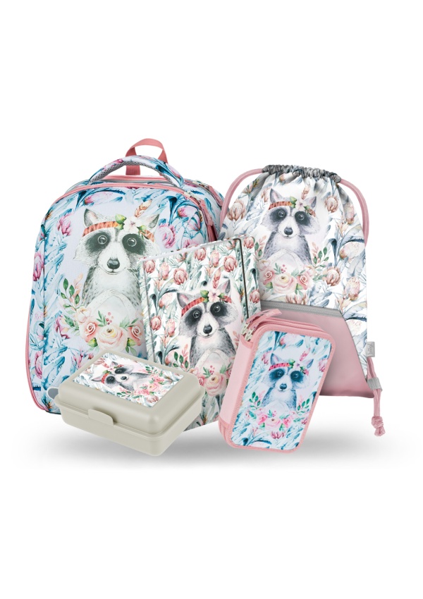 BAAGL SET 5 Shelly Mýval: aktovka, penál, sáček, desky, box