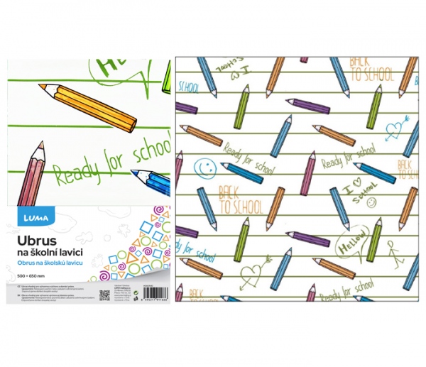 Ubrus na školní lavici PASTELKY LUMA