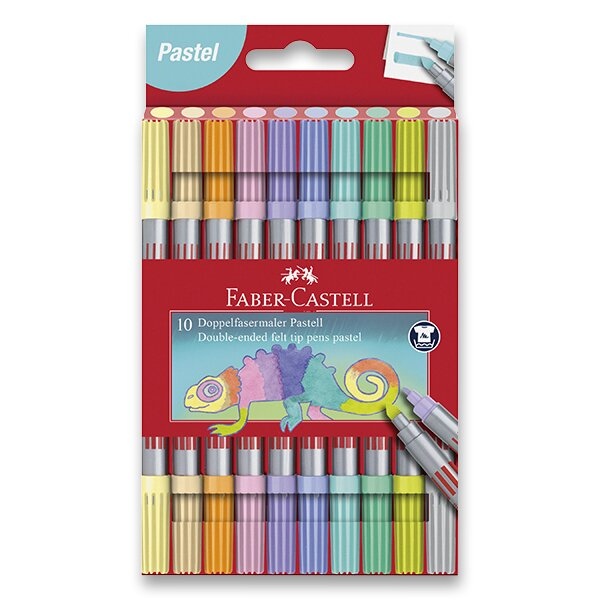 Levně Oboustranné dětské fixy Faber-Castell Pastel 10 barev