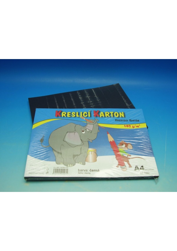 Karton kreslící A4 ČERNÝ 180g / 1ks