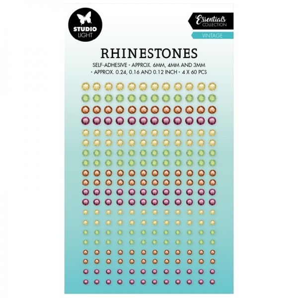 Samolepicí kamínky, 240 ks – Vintage barvy