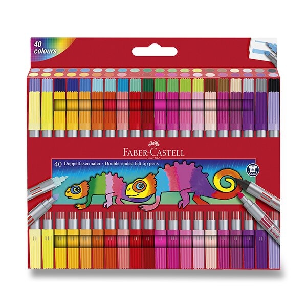 Levně Oboustranné dětské fixy Faber-Castell 40 barev