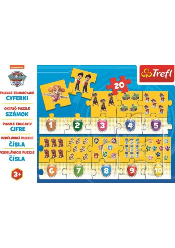 Levně Trefl Puzzle Tlapková patrola - Čísla / 20 dílků