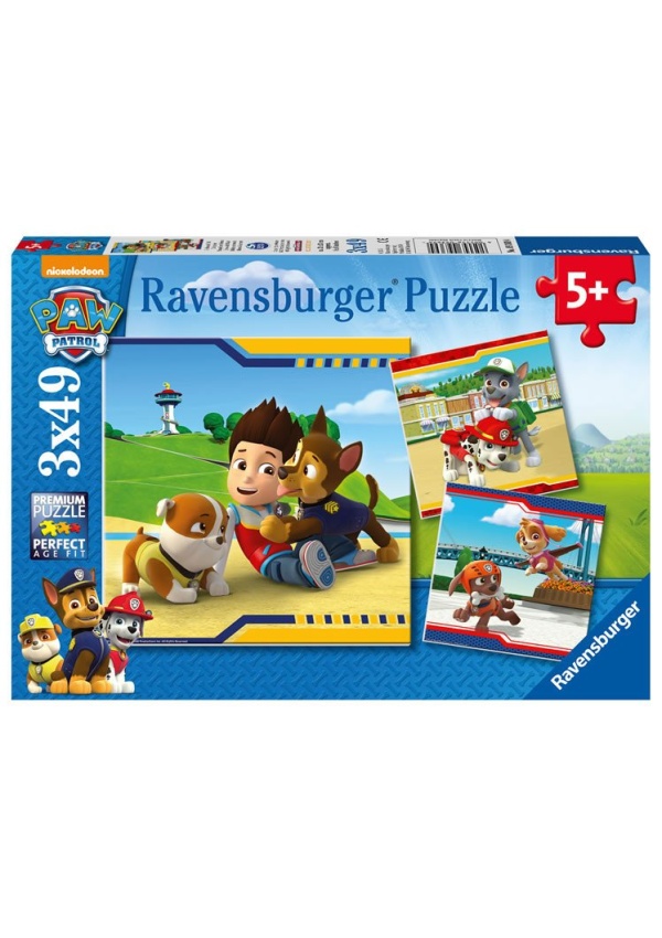 Levně Puzzle Tlapková Patrola: Chlupatí hrdinové/3x49 dílků