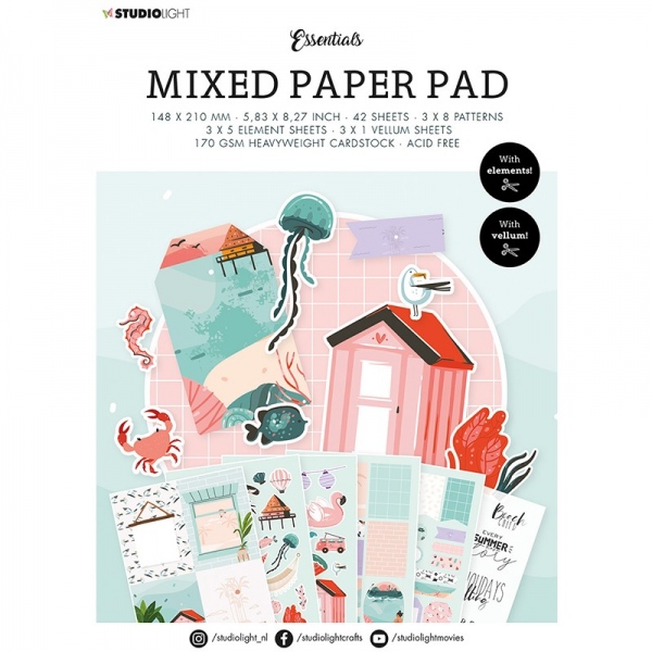 Kreativní blok Mixed Paper Pad, A5 - Na pláži