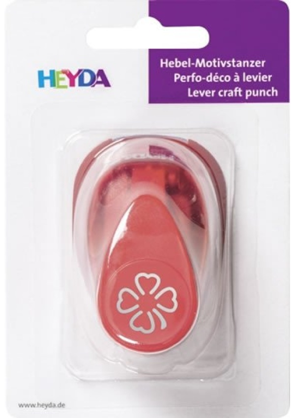 HEYDA ozdobná děrovačka 3D velikost S - čtyřlístek 1,7 cm