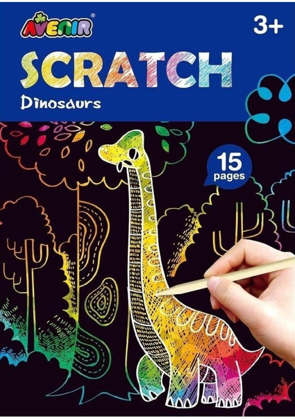 Levně Avenir Škrabací kniha aktivit mini - Dinosauři