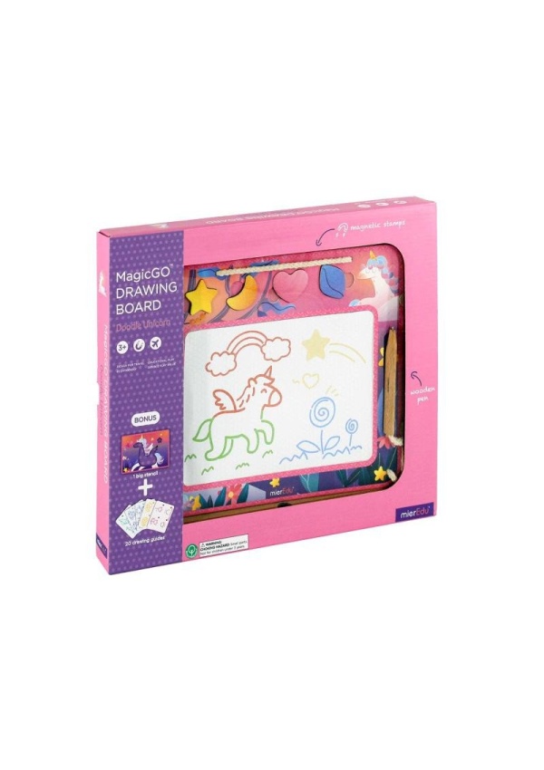 MierEdu Magická magnetická malovací tabulka - jednorožec