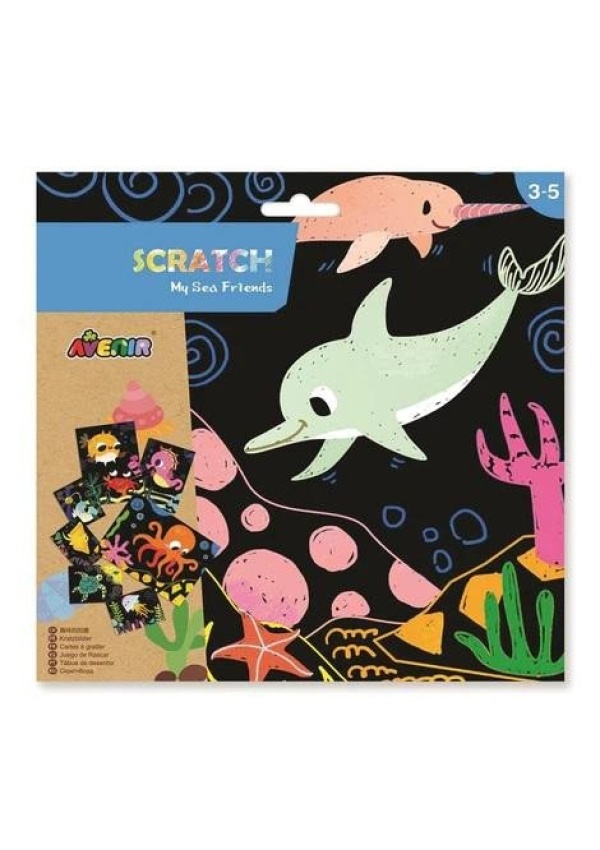 Avenir Škrabací obrázky 8 ks - Mořští tvorové