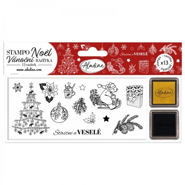 Razítka Stampo Noël, 13 ks - Severské Vánoce