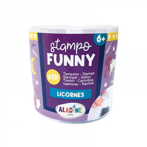 Dětská razítka Stampo Funny, 19 ks - Jednorožci