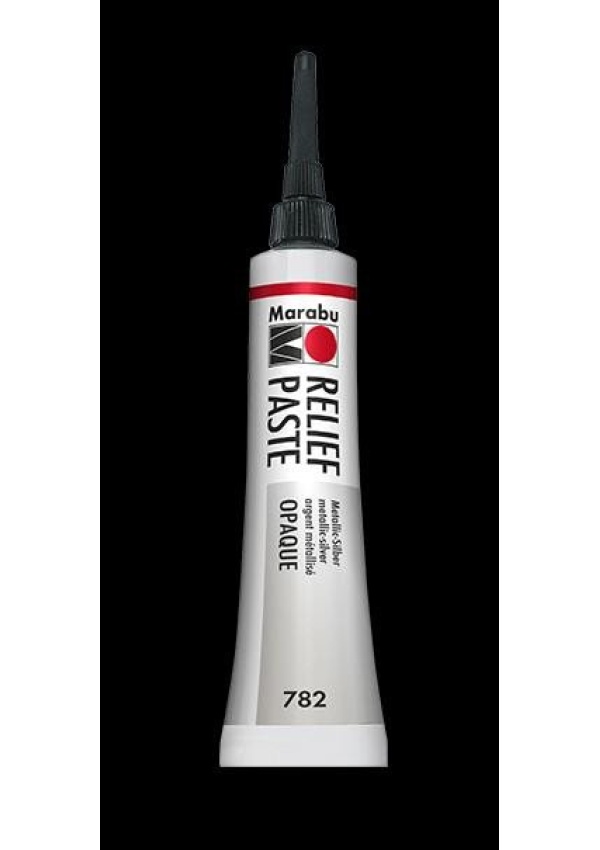Marabu reliéfní pasta na sklo a porcelán/stříbrná 20 ml