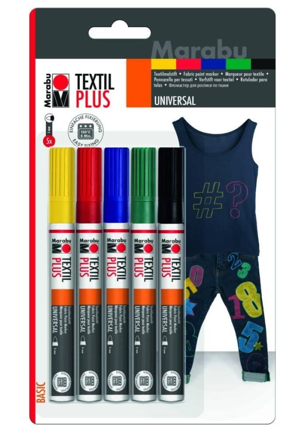 Marabu Popisovač na tmavý textil/sada