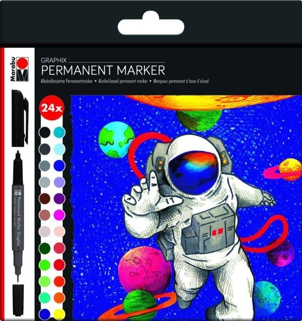 Marabu Graphix oboustranný permanentní popisovač 24 ks Pražská obchodní společnost, spol. s r.o.