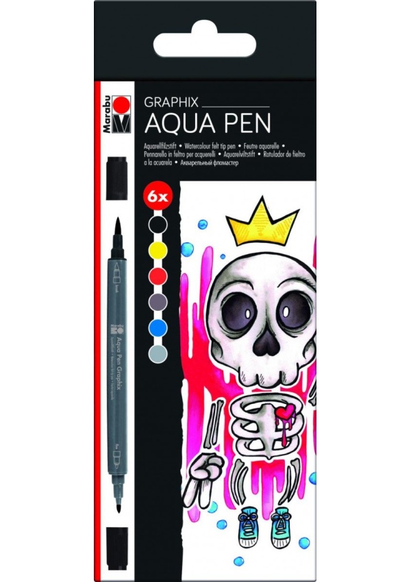 Marabu Graphix sada akvarelových popisovačů 6 ks