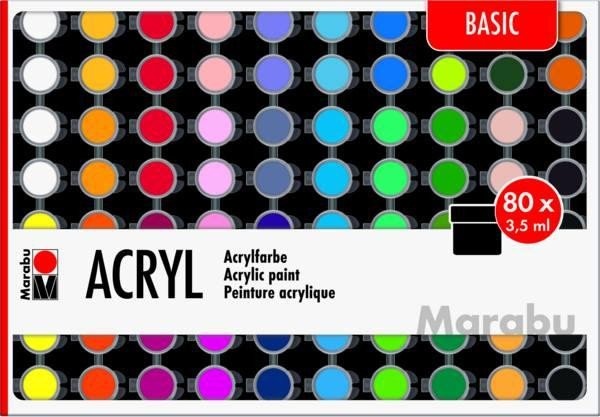 Marabu akrylová barva sada 80 x 3,5 ml