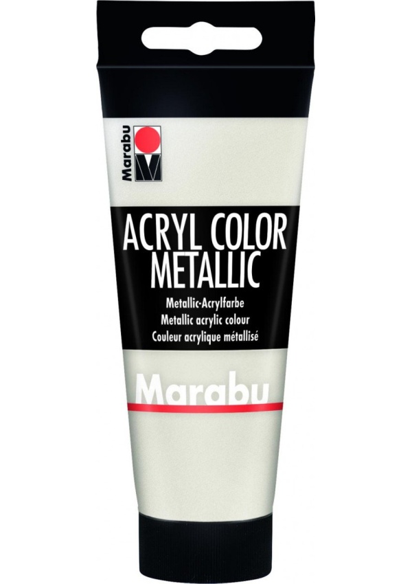 Marabu Acryl Color akrylová barva - bílá metalická 100 ml