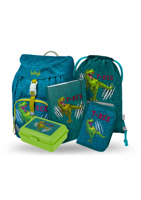 BAAGL SET 5 Airy T-REX: batoh, penál, sáček, peněženka, box