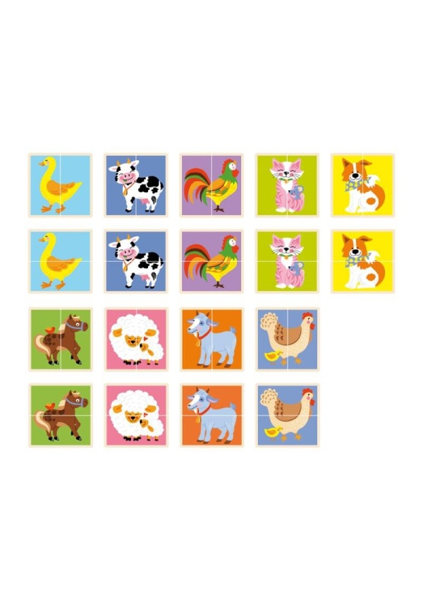 BABU Puzzle a Pexeso - Zvířátka z farmy