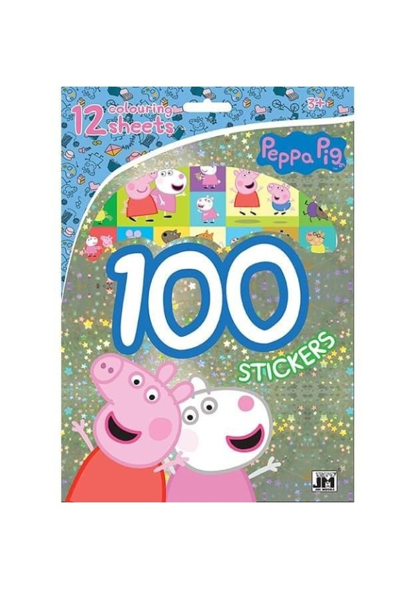 Prasátko Peppa - 100 samolepek s omalovánkovými listy