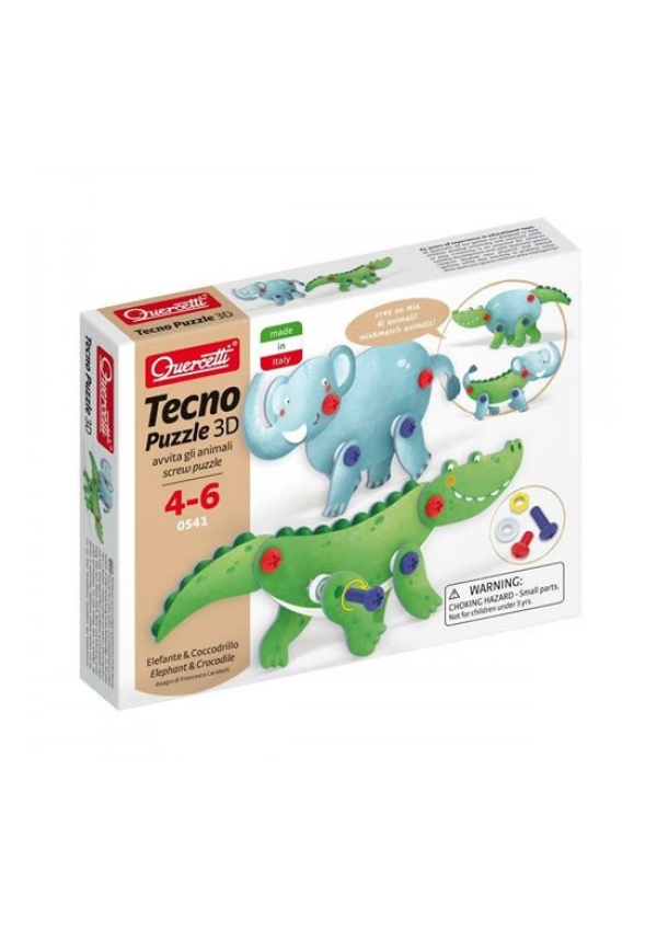 Tecno Puzzle 3D slon a krokodýl
