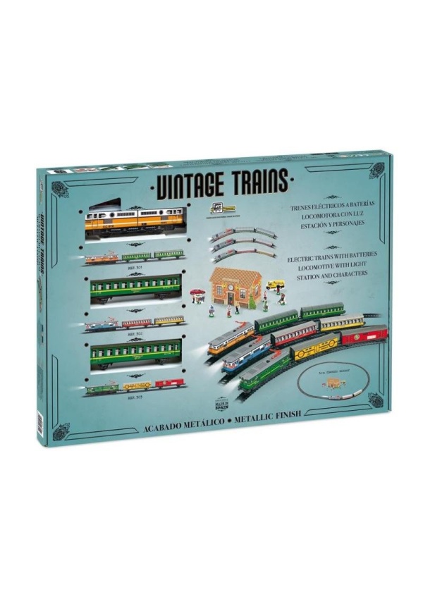 Osobní vlak se světly se stanicí Pequetren 301 Vintage