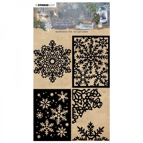 Levně Šablony Vintage Christmas, 5 ks - Sněhové vločky