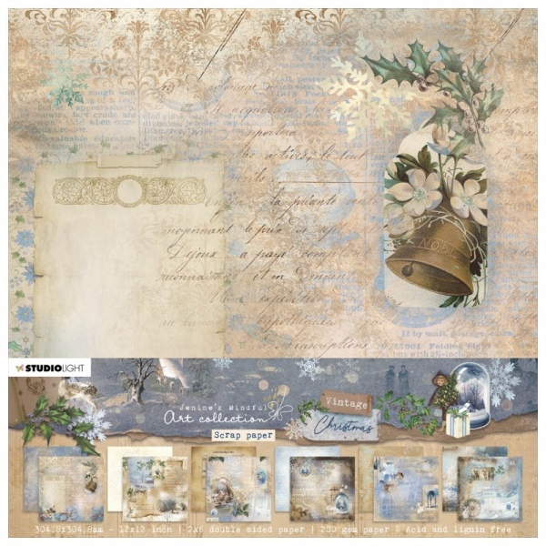 Levně Scrapbooková sada Vintage Christmas , 12 l.