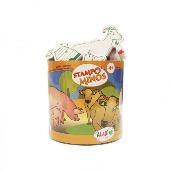 Dětská razítka Stampo Minos, 23 ks - Zvířátka na statku