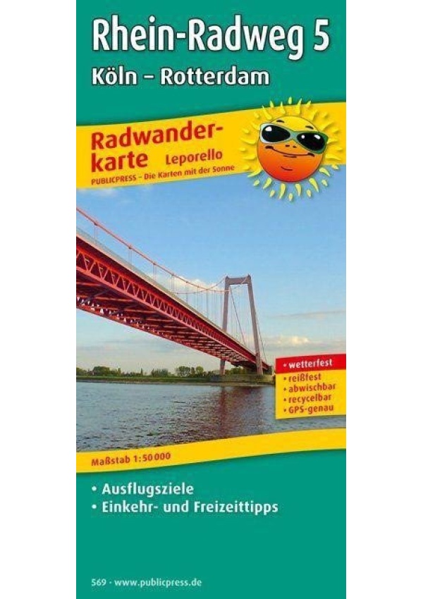 Rýnská cyklostezka 5, Kolín-Rotterdam 1:50 000 / cyklistická mapa
