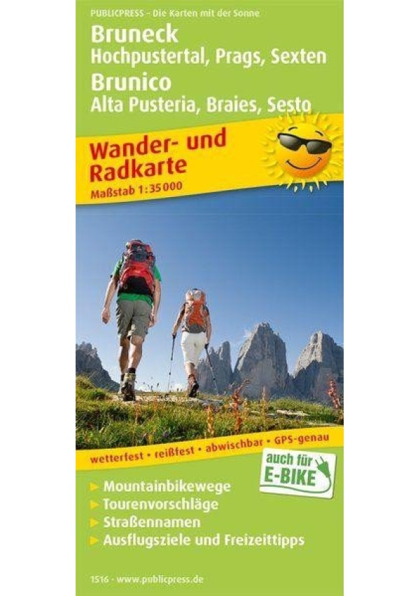 Bruneck, Hochpustertal, Braies, Sesto / Brunico, Alta Pusteria, Braies, Sesto 1:35 000 / turistická a cykloturistická mapa