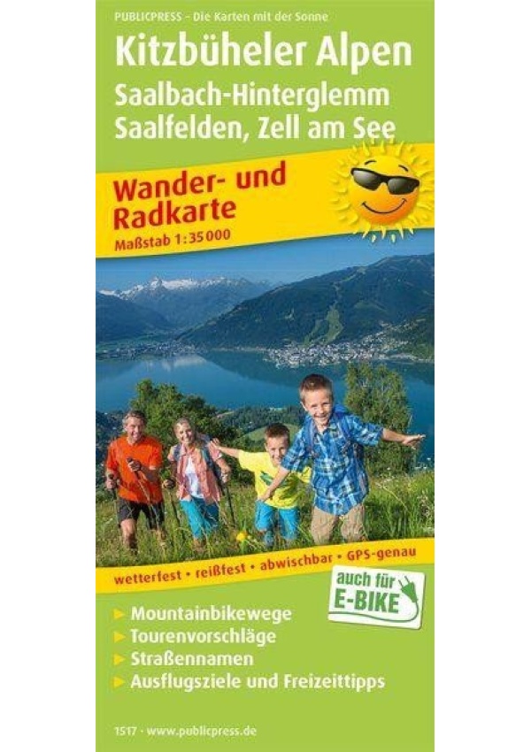Kitzbühelské Alpy, Saalbach-Hinterglemm, Saalfelden-Zell am See 1:35 000 / turistická a cykloturistická mapa