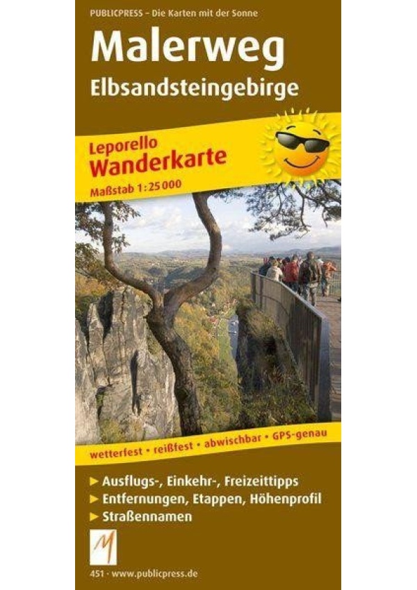 Labské pískovce / Malerweg Elbsandsteingebirge 1:25 000 / turistická mapa