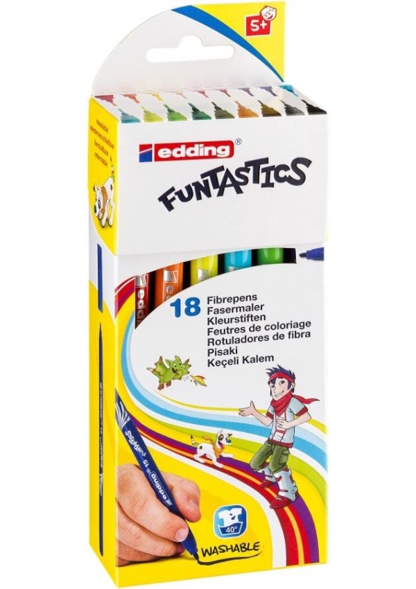 Edding Dětský popisovač Funtastics na textil 17, sada 5 barev