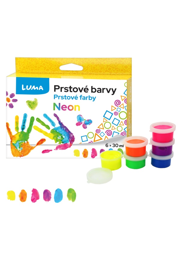 Barvy prstové neon LUMA 6 barev 30ml