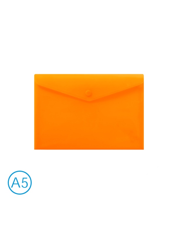 Obal spisový s klopou a drukem  A5 neon LUMA, oranžová