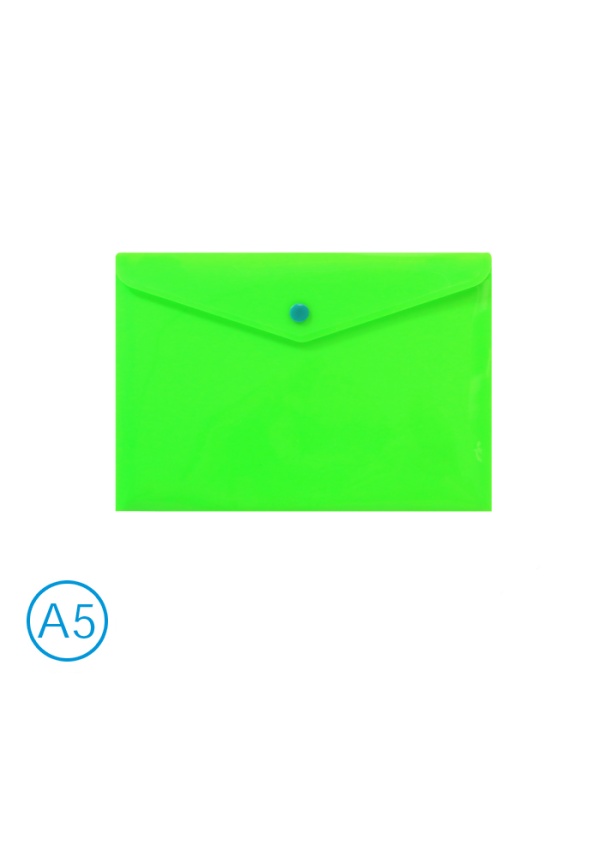 Obal spisový s klopou a drukem  A5 neon LUMA, zelená