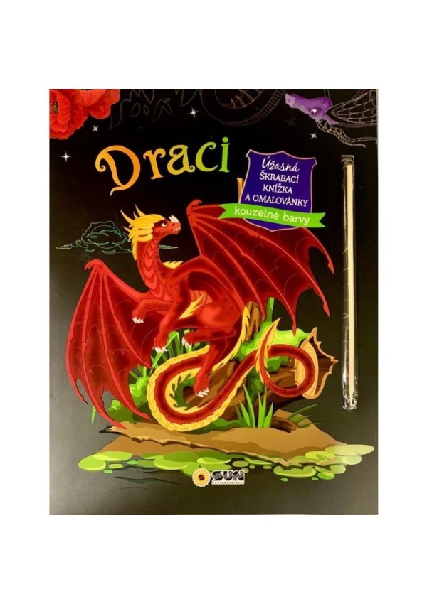 Levně Draci - Úžasná škrábací knižka a omalovánky