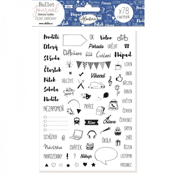 Diářová razítka - České nápisy